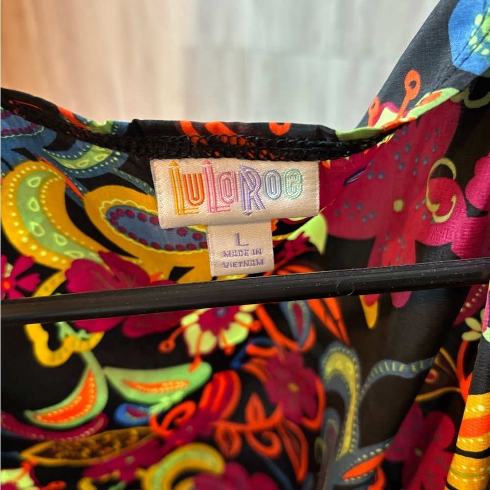 LuLaRoe Colorful Floral Long Vest Kimono - Picture 7 of 7